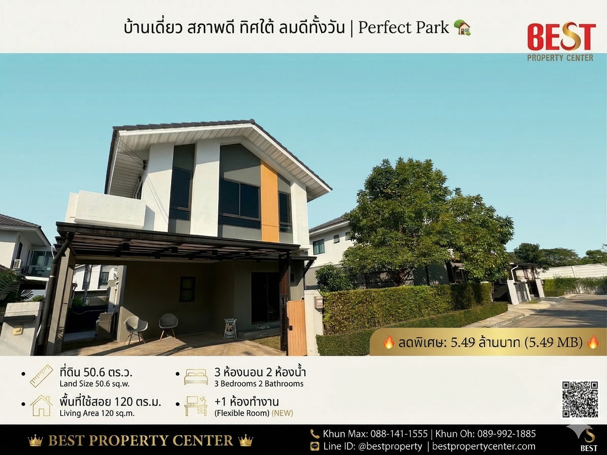 🔥 [ลดด่วน! 5.49 ลบ.] ขายบ้านเดี่ยว เพอร์เฟค พาร์ค (Perfect Park) กรุงเทพกรีฑา–รามคำแหง สภาพดีเยี่ยม พร้อมเข้าอยู่!
